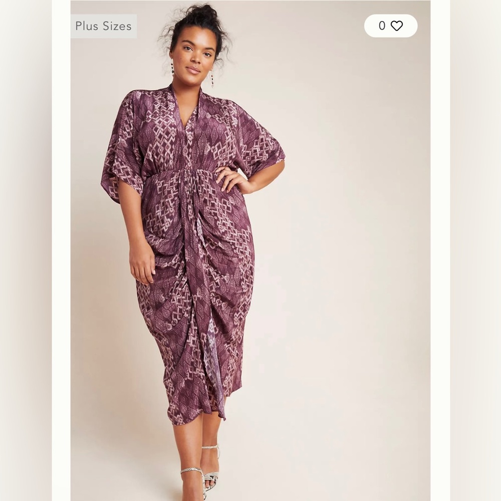 NWT Anthropologie Rinku Anthropologie Mischa Dolman Midi Dress l Size 22 / 22W